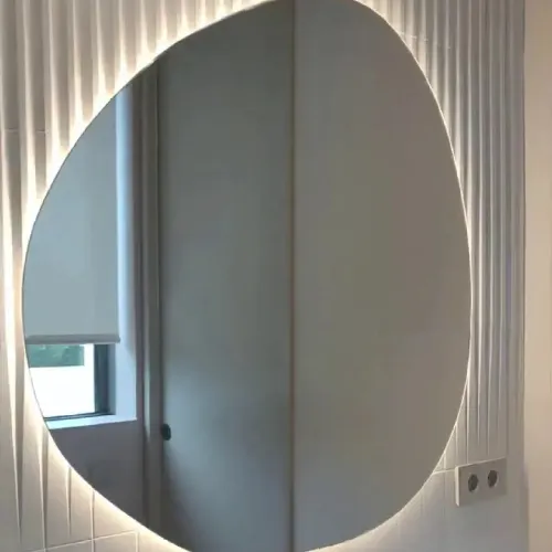 Espejo redondo a medida con luz LED